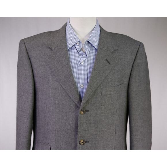 Canali Exclusive Collection Gray Knit Woven 100% Cashmere Blazer Jacket 40R - Picture 3 of 10